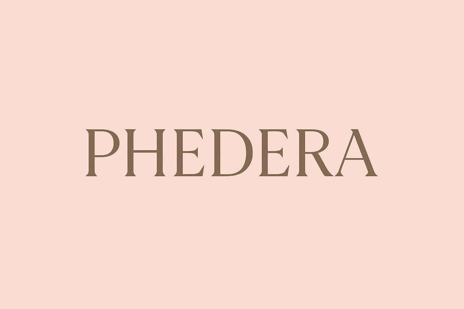 PHEDERA Logo with Pink/Nude Background